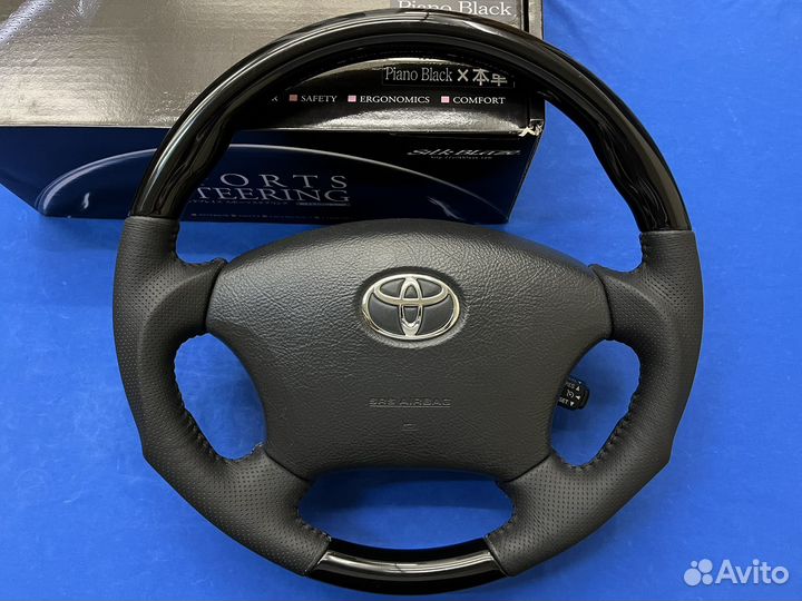 Анатомический руль с черной косточкой Prado 120