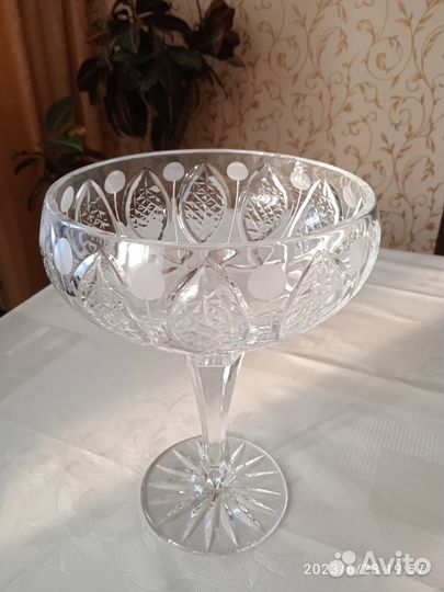 Хрустальная ваза на ножке СССР