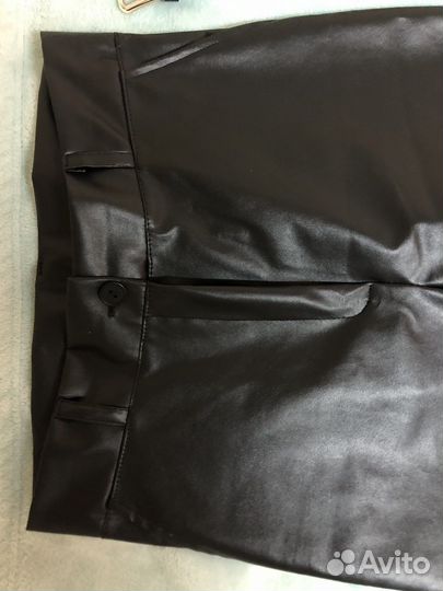 Брюки черные 44 размер эко-кожа