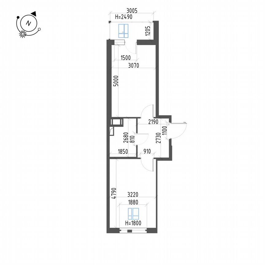1-к. квартира, 43 м², 12/12 эт.