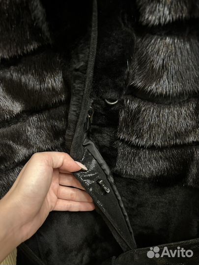 Шуба мутоновая с норкой 40