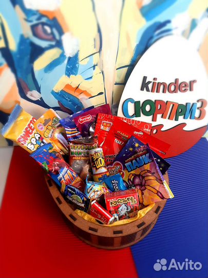 Подарок ребенку kinder сюрприз деревянный бокс