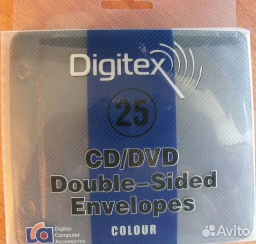 Конверты для CD/DVD Digitex двусторонние 25шт пла