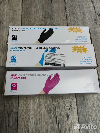 Перчатки виниловые одноразовые xs