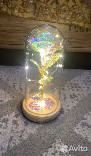 Подарок девушке Ночник Роза в колбе