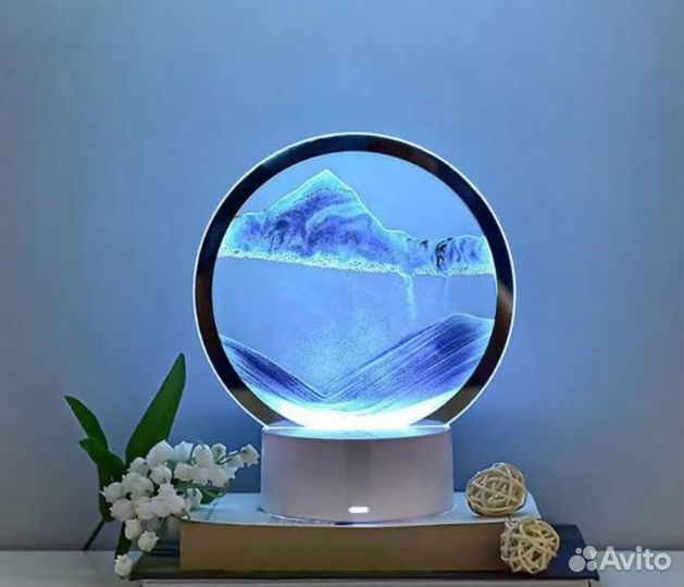 3D Светильник-ночник, песочный, 7 цветов свечения