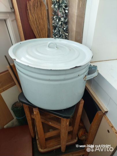 Бак, выварка, кастрюля, эмалированное