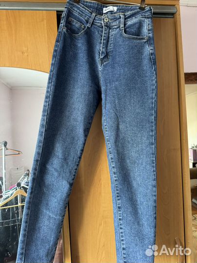 Джинсы женские мом высокая посадка