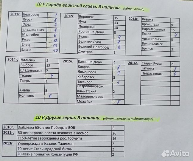 Монеты. Обмен. Продажа. 10руб, 5руб, 2руб
