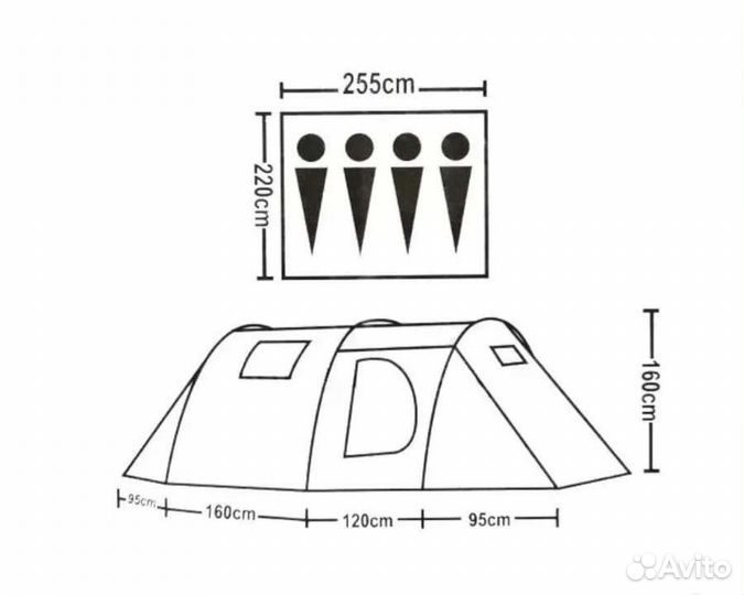 Палатка 4местная lanyu 1909
