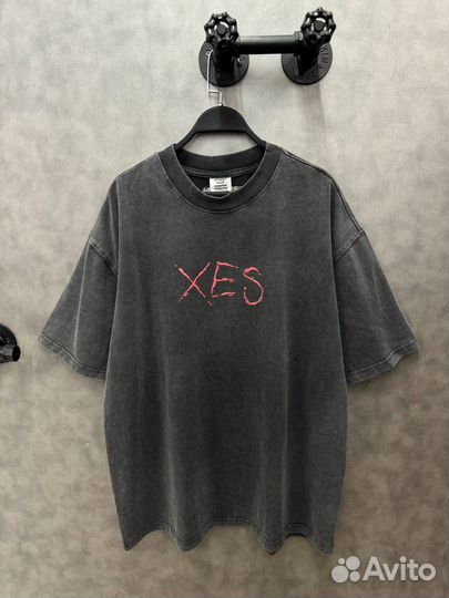 Футболка Vetements XES черная оверсайз