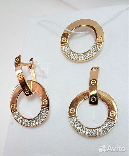 Золотые серьги Cartier