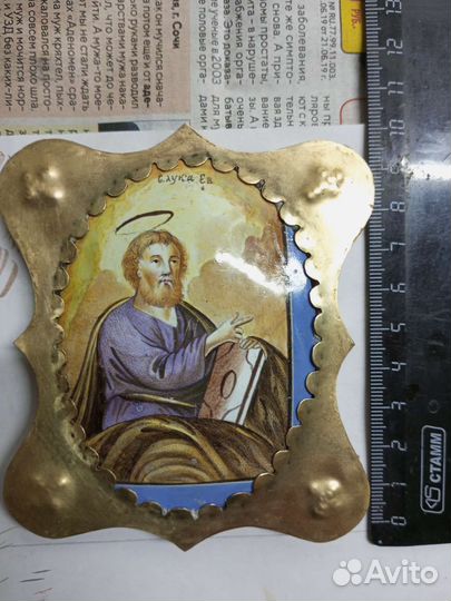 Старинная икона финифть