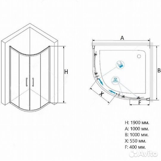Душевой уголок RGW Passage PA-51B 100x100
