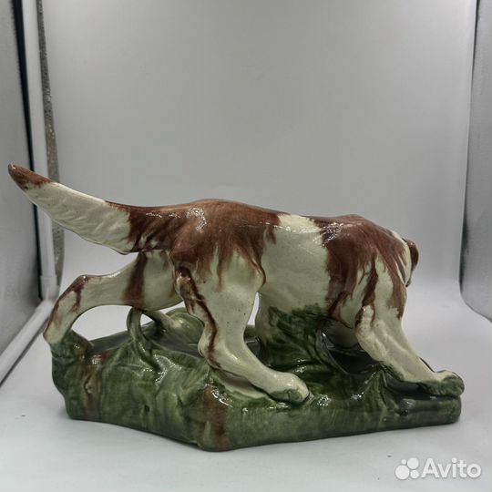 Статуэтка фарфор собака С дичью охота керамика