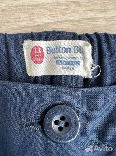 Школьные брюки для девочки 158 Button Blue