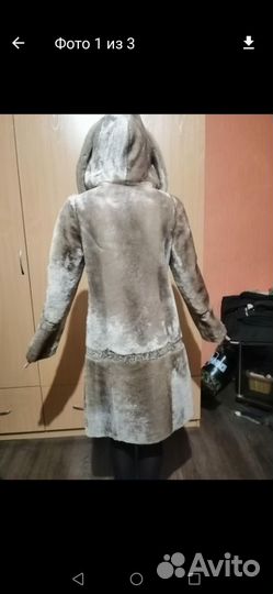 Шуба мутоновая с капюшоном