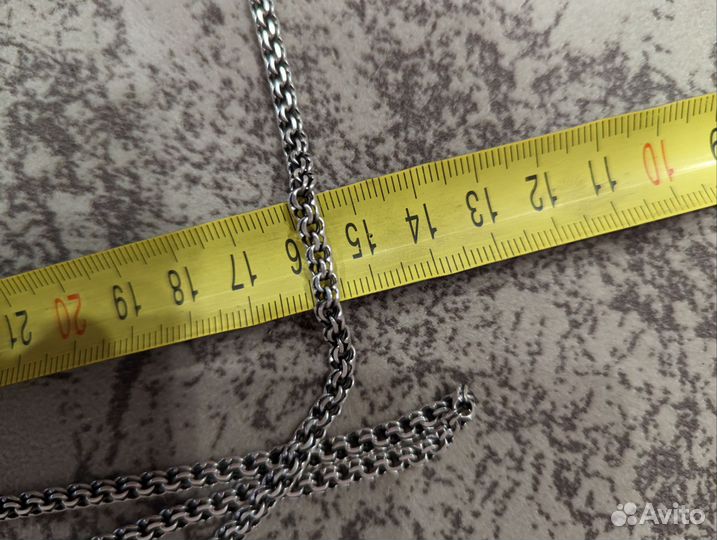 Мужская серебряная цепь бисмарк