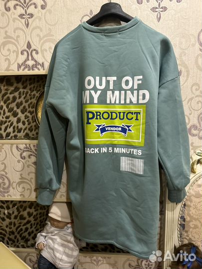 Толстовка на флисе удлиненная