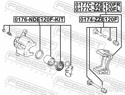 Скоба суппорта toyota corolla 01-07 пер.прав. 0