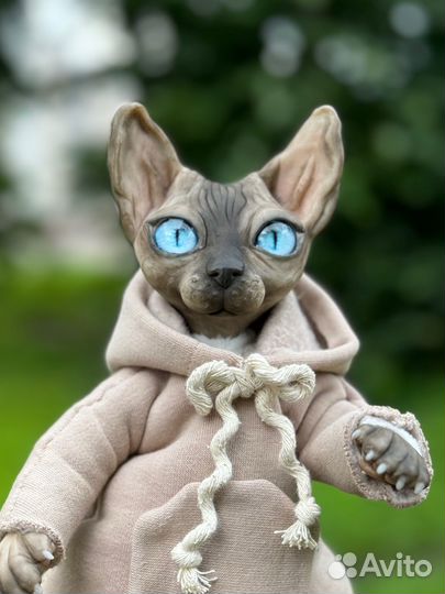 Кот сфинкс авторская игрушка