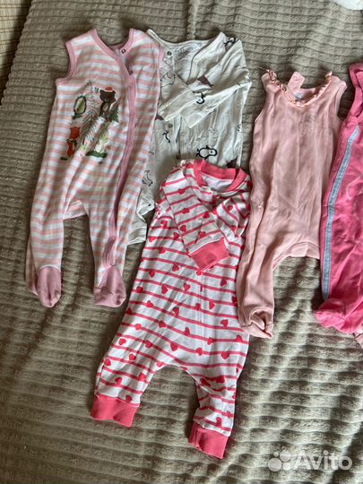 Большой пакет вещей на девочку 68