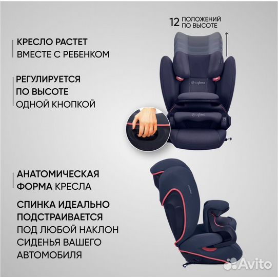 Автокресло детское Cybex. 9-36 кг./9 мес.-12 лет