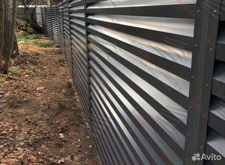Забор жалюзи горизонтальный