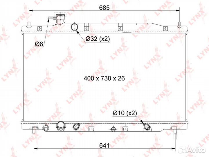 Радиатор lynxauto RB2800