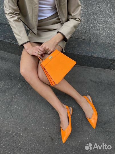 Балетки летние 39р Эконика оранжевые оригинал