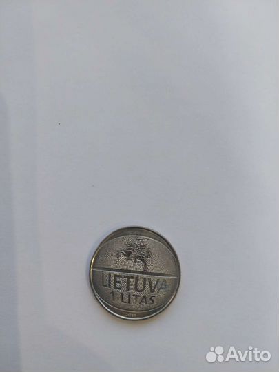 Монета Литвы 1 лит 2011 год. Чемпионат Европы