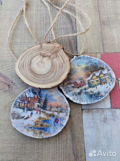 Деревянные ёлочные игрушки