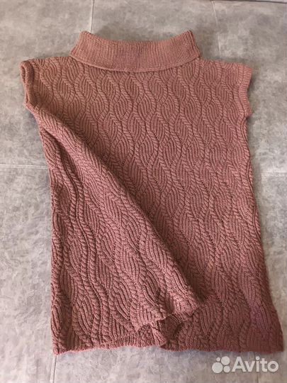 Жилет вязанный женский удлиненный (платье)оверсайз