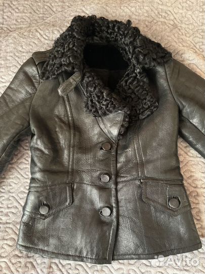 Куртка из натуральной кожи с натуральным мехом