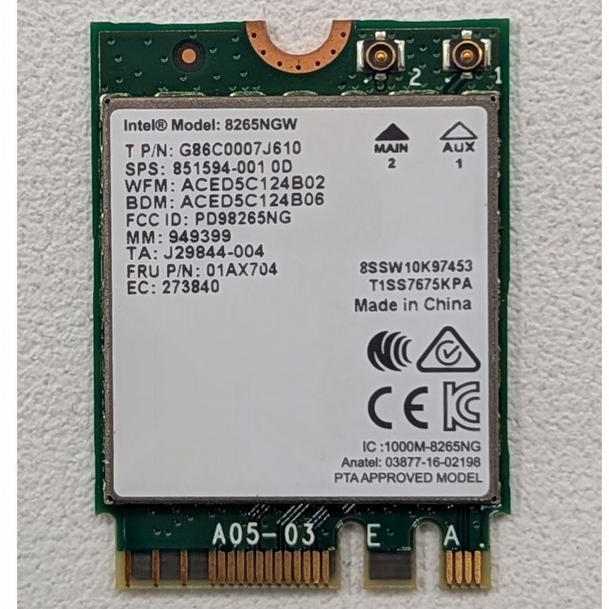 [01AX704] Wi-Fi Модуль 851594-001, 8265ngw, Intel