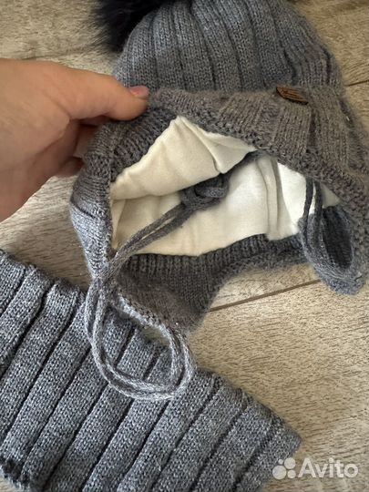 Зимняя шапка и снуд для малыша