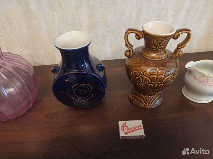 Ваза гжель и другие вазы, чашки, сливочник