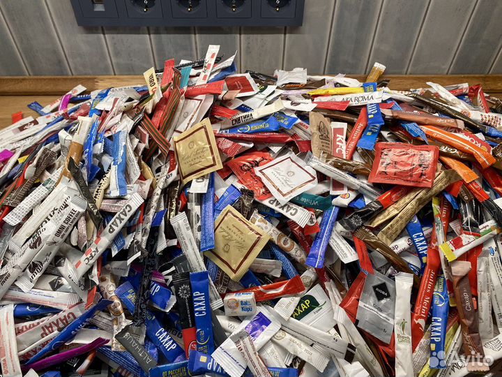 Коллекция сахара в пакетиках