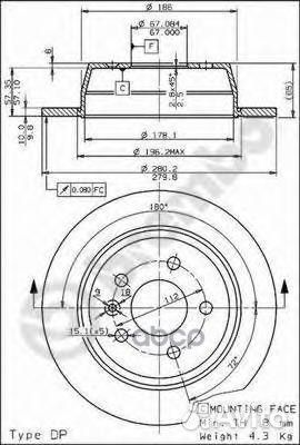 Диск тормозной Standard зад 08.6968.10 0869