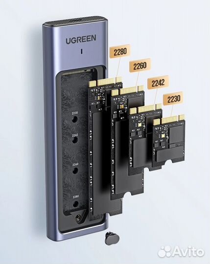 Внешний бокс (корпус) Ugreen M.2 NVMe SATA SSD