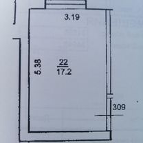 Комната 17,2 м² в 1-к., 4/12 эт.