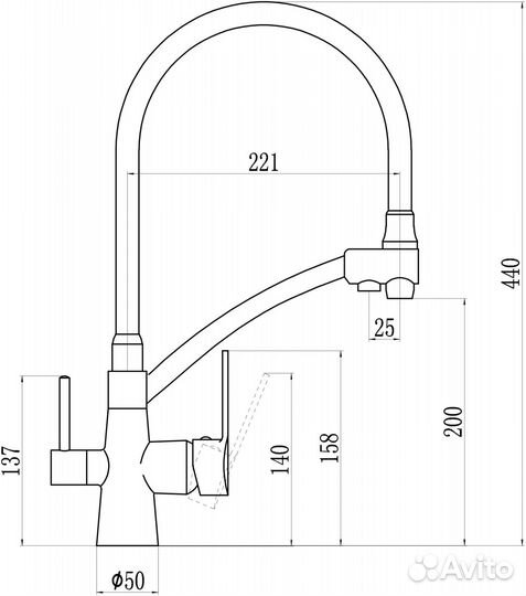 Смеситель для мойки Savol кухня S-L1805B-12