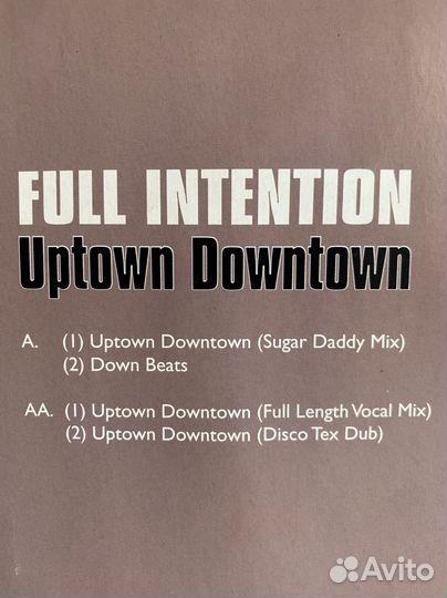 House: Full Intention –Uptown Downtown 96 LP UK NM