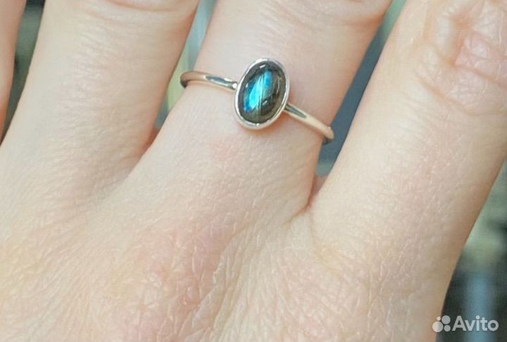 Серебряное кольцо с лабрадором