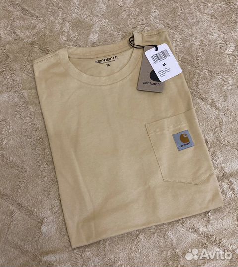 Футболка Carhartt WIP бежевая (M), оригинал