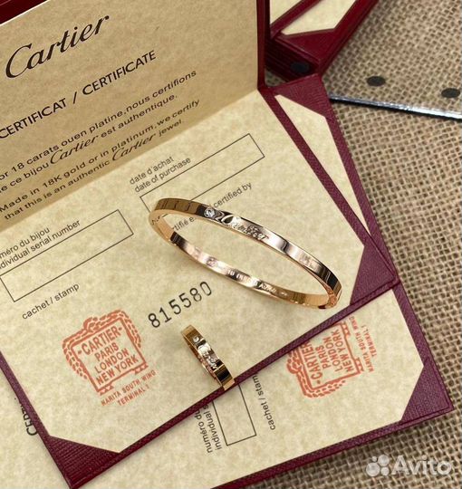 Браслет cartier love с бриллиантами