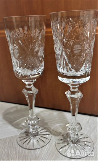 Три набора хрустальных королевских фужеров-кубков