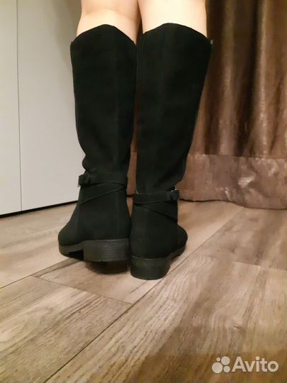 Сапоги зимние замшевые