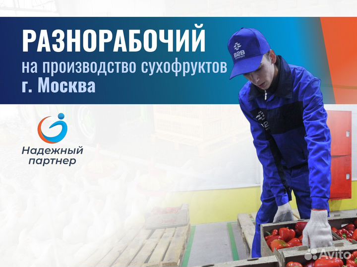 Разнорабочий (завод сухофруктов г.Москва)