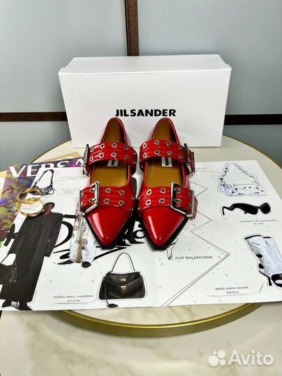 Балетки jil sander женские лак